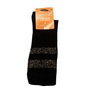 Pistil‎ Crew Sock Men's XL Merino Wool Silk Medium Weight Black Shoe 12-14.5 New